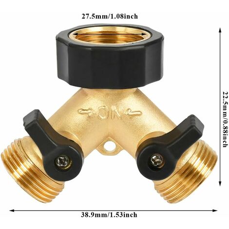 Raccordo Ottone 4 Uscite Giardino Divisore Tubo Da Giardino 4 Vie In Ottone Massiccio - Valvole A Sfera Inox, Resistente Alla Ruggine Fontana Da Giardino Esterno - Foto 4