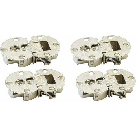 2 Pz. Cerniere A Croce Invisibili Di Alta Qualà 60 X 13mm In Zamak Stainless Acciaio Look Incluso Di Viti Cerniera Per Mobili Nascosta Da Umaxo 180 Pieghevole Cerniera Per Mobili Nascosta Vici Hin - Foto 2