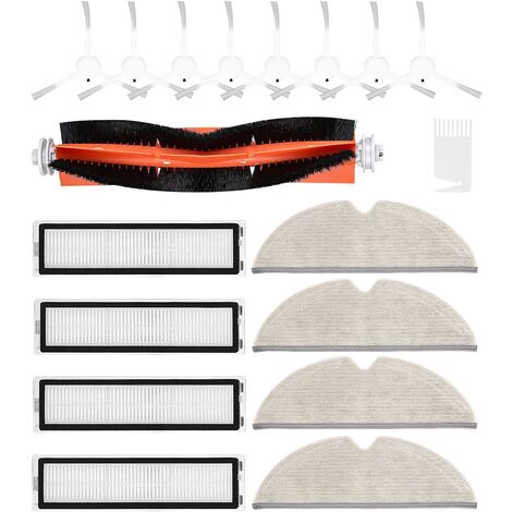 Accessori per aspirapolvere per Dreame D9, D9 Max, D9 Pro, L10 Pro, 19 pezzi  di ricambio, inclusi 1 spazzola principale, 8 spazzole laterali, 4 filtri,  4 panni per la pulizia, 2 spazzole per la pulizi