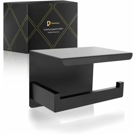 Porta Carta Igienica Adesivo In Alluminio - Nero, Senza Foratura - Foto 5