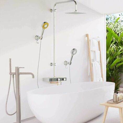 Supporto per doccia di ricambio cromato, Ternel, supporto per soffione  doccia regolabile a 360°, cromato