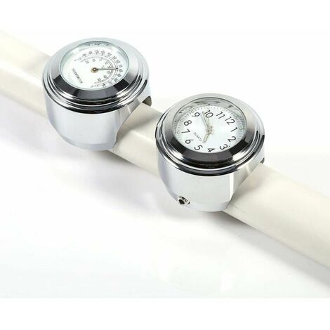 UNIVERSALE OROLOGIO TERMOMETRO Temp Impermeabile per Moto Manubrio 7/8