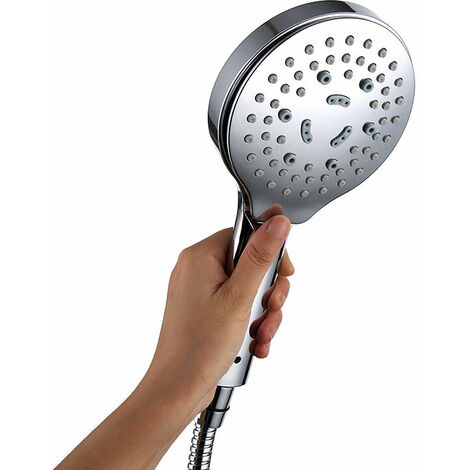 Soffione Doccia Con Filtro, Risparmio Idrico Ad Alta Pressione Soffione Doccia Massaggiante Con 5 Tipi Di Getto Argento 87819774
