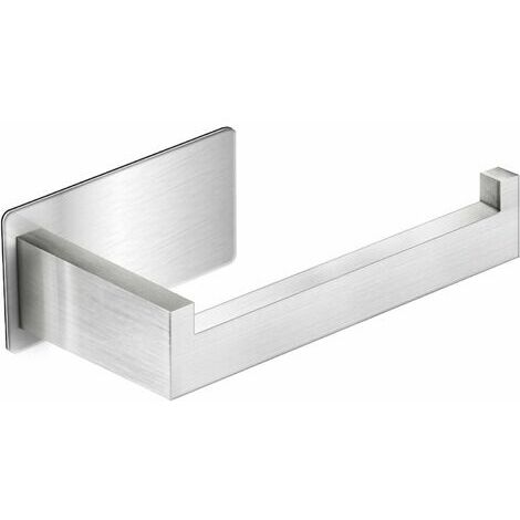 Porta Carta Igienica Senza Fori Autoadesivo - Acciaio Inossidabile Argento Per Bagno E Cucina - Foto 2