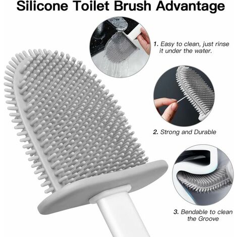 Spazzola Piedi Doccia Con Manico Lungo in Silicone, Spazzola
