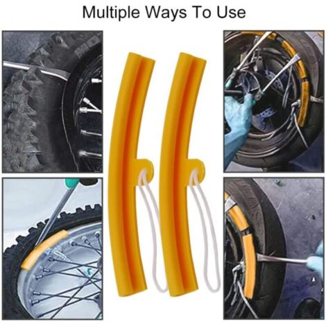 2 Proteggi Cerchioni Per Pneumatici – Strumento Per Cambio Gomme Moto E Auto, In ABS, Blu, 145x22 Mm, Antigraffio - 2