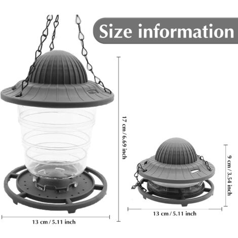 Mangiatoia E Abbeveratoio Uccelli 2in1 XL - Verde Militare Per Giardino - Foto 7