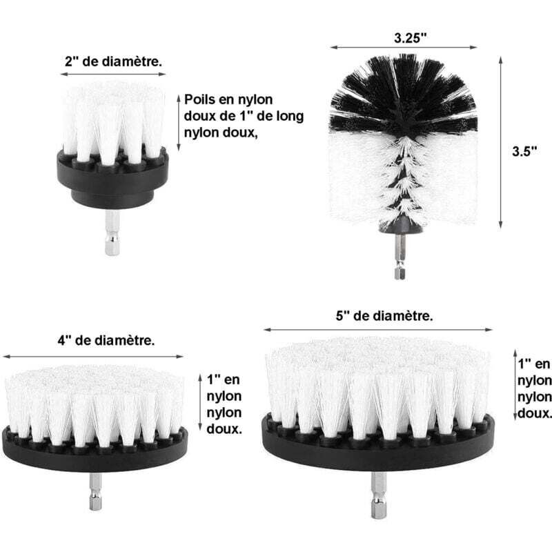 Kit 13 Brosses Pour Perceuse Nettoyage - Joints Carrelage, Jantes, Tapis, Salle De Bain, Cuisine