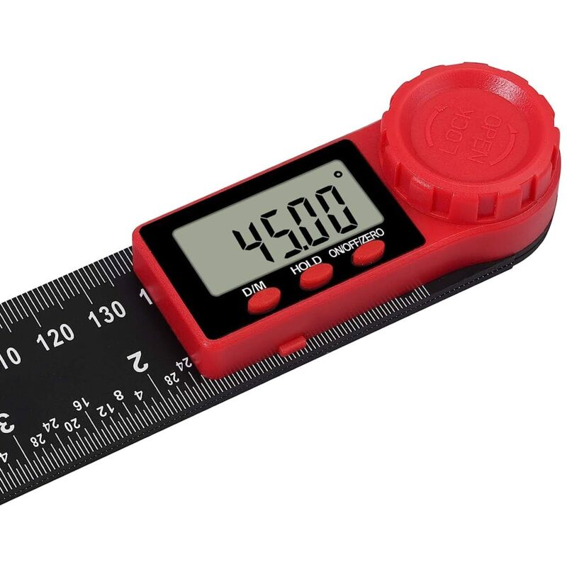 Règle D'Angle Numérique XUNTOP 2-en-1 - 200mm Acier Inoxydable, Affichage LCD, Mesure 360° - Pour Bois/Construction