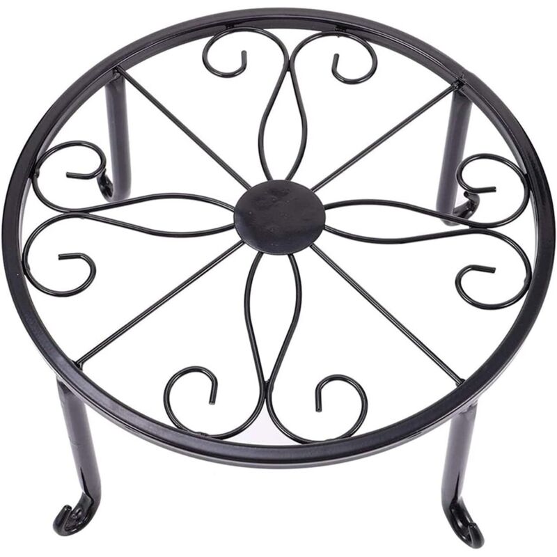 Cnwinu - Support Pots De Fleurs Réglable - Fer Noir Intérieur/extérieur - 20-34cm