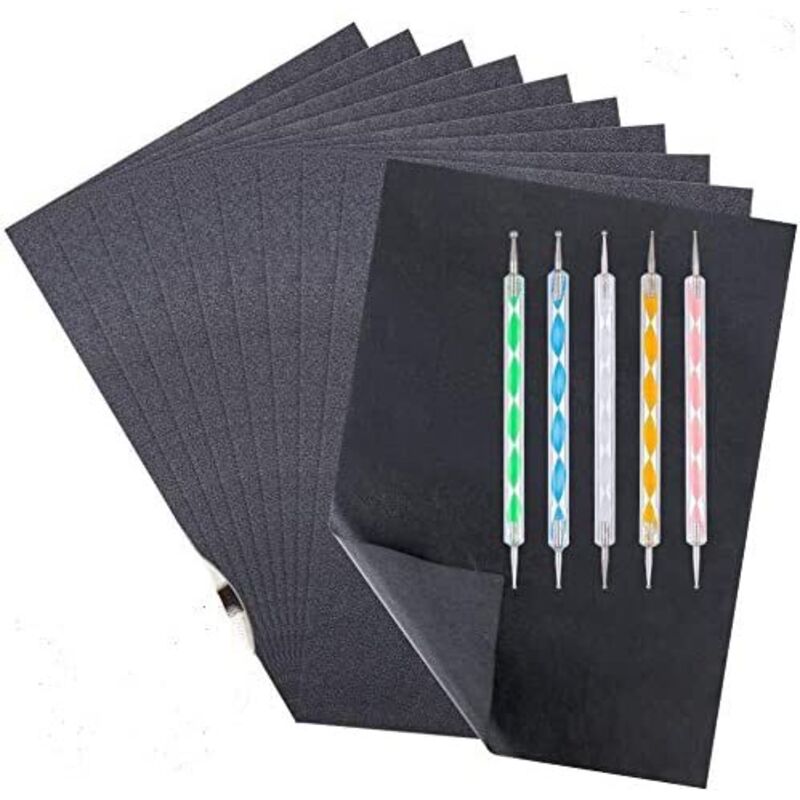 Papier Carbone Noir 100 Feuilles A4 - Pour Transfert Sur Bois, Textile, Papier | Réutilisable Et Facile