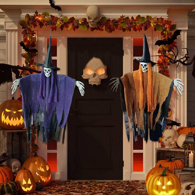 Pirate Suspendu Halloween - 160 Cm, Mouvement, Son, Lumière, Décor Effrayant Fête