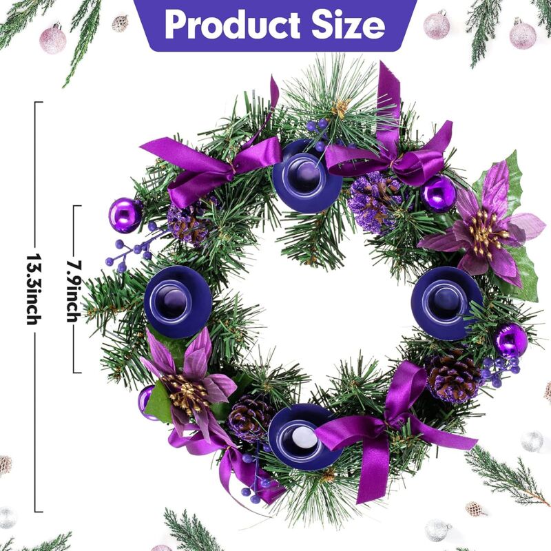 Couronne De Fleurs Artificielles Couronne De Porte Décoration Murale 30cm H6cm-14816