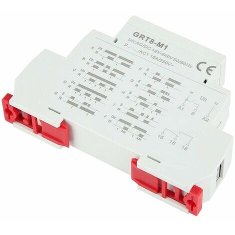 GRT8-M1 AC 220V Relais Temporisé Multifonctionnel Modulaire avec 10 Fonctions pour Montage sur Rail DIN