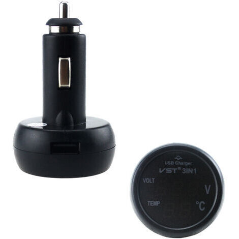 Anzene Thermomètre Montre Pour Poignées De Moto Imperméable à L' Eau Léger De Nuit Veilleuse Design Mignon Facile à Utiliser Noir (22mm ~ 25mm 7/8 ~ 1 Pouce Poignée S'appliquent