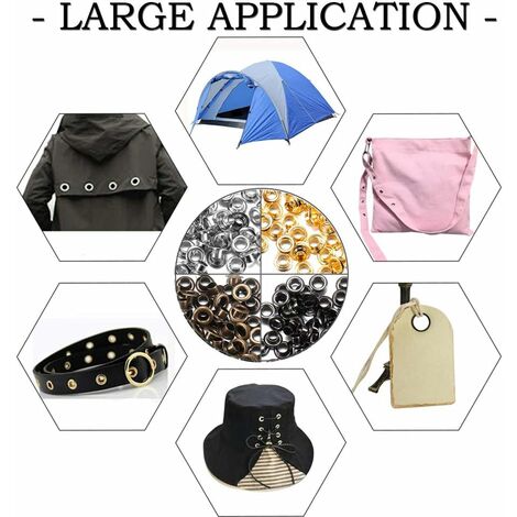 Kit De 160 œillets En Laiton 8mm JXPXJMY - 4 Couleurs (or, Argent, Bronze, Noir) Pour Cuir, Tissu Et Bricolage