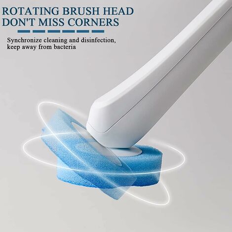 Brosse de Toilette 3 en 1, 24 Recharges Tête de Brosse de Toilette + Brosse de Toilette + Base, Brosse de Toilette Nettoyage Multifonctionnelle à 360 Degrés pour Toilette, Salle de Bain, WC