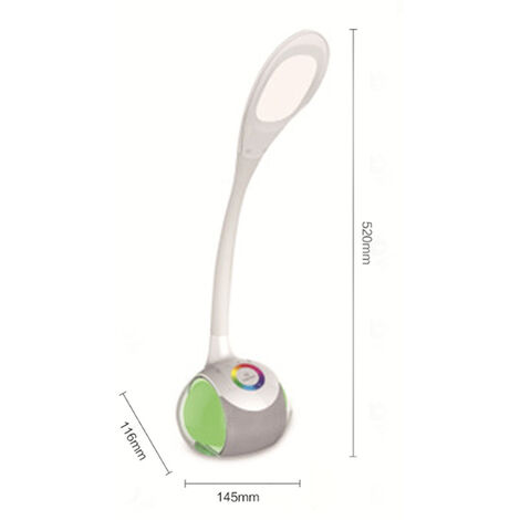 lampe de bureau enfants, lampe de chevet 34 LED tactile dimmable avec lumière colorée 256 RVB, lampe de table avec col de cygne, lecture, étude lampe de lecture de livre lampe de lecture