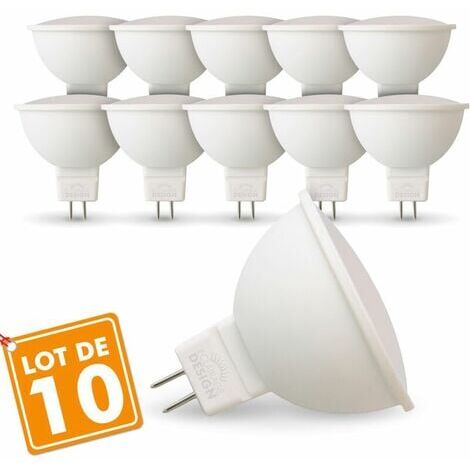 Lot De 10 Ampoules Led Gu5.3 Mr16 5W Eq 40W  Température De Couleur: Blanc Neutre 4000K
