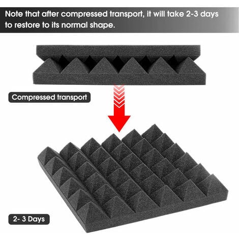 6 pièces 30 CM étanche Anti-humidité insonorisation mousse panneaux de mousse acoustique cale Absorption Studio KTV accessoires 12  12  2 pouces