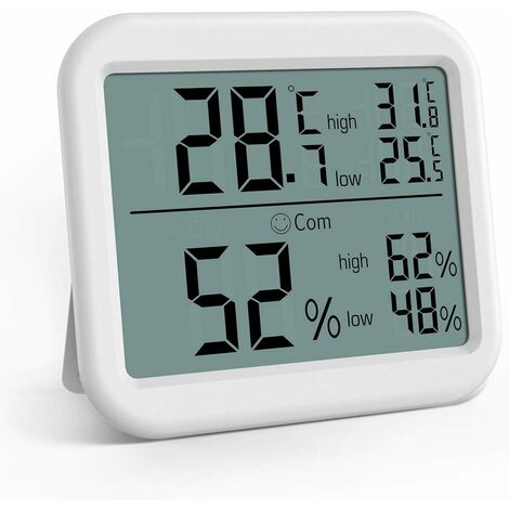 Thermomètre Intérieur, Thermomètre Hygromètre Digital, Grand Écran