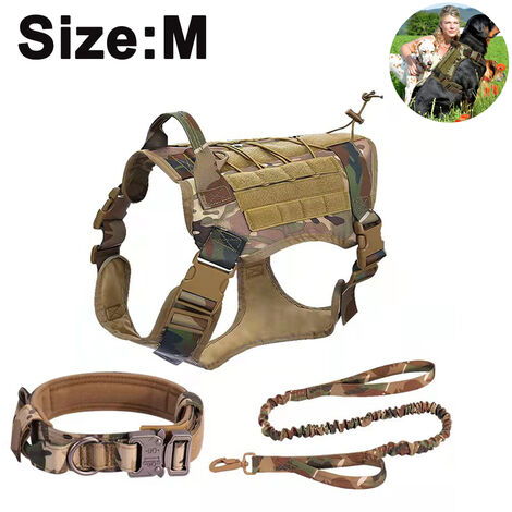Harnais Militaire Pour Chien Avec Pochette Et Patch, Gilet Tactique Sans Traction Pour Chien De Grande Taille, Harnais Pour Chien De Service Pour L'Entraînement, La Randonnée