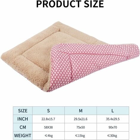 Matelas pour Chien, Matelas pour Animaux De Compagnie, Couverture De Chien XZ014 (M (75 55CM), Short Plush Pink)