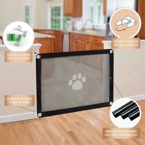 Namsan Barrière de porte pour chien facile à installer et verrouillable, barrière d'escalier pour animaux de compagnie, 80 cm x 100 cm