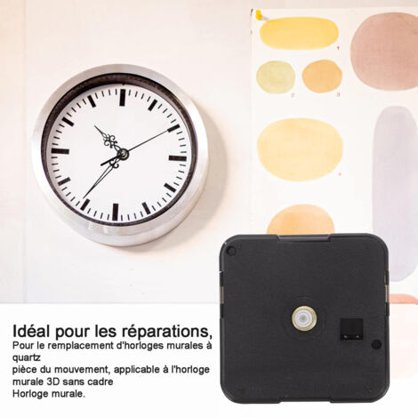 Mécanisme Horloge Murale Quartz - Mouvement DIY Avec Aiguilles - Alimentation Pile AA