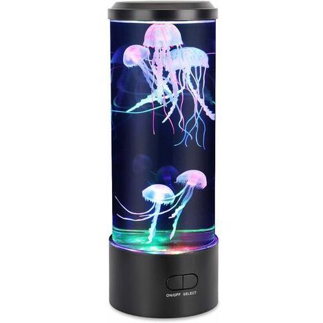 Lampe Méduse Soarling - Veilleuse LED Changeante Avec Télécommande - Ambiance Océan Et Relaxation - Noir