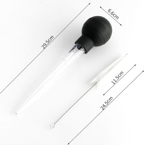 Poire à Sauce En Acier Inoxydable 304 Avec Aiguille - Pour Marinade Et Cuisson BBQ - Inclut Brosse De Nettoyage