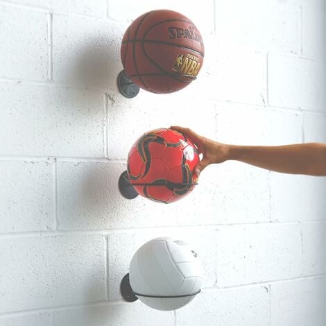 6 Pièces Support De Ballon Mural, Support de Balle en Métal, avec 12 vis et  12 Tubes d'expansion, Supports Mural pour Ballon de Sport pour Football,  Basket-Ball, Volley-Ball : : Sports et