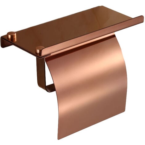 Porte-papier Hygiénique Mural, Porte-rouleau De Papier Toilette En Acier Inoxydable Antirouille Avec Étagère Pour Téléphone Pour Salle De Bain Et Cuisine Or rose.
