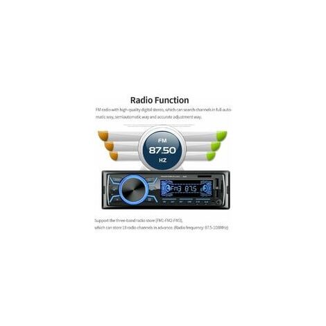 Autoradio Bluetooth Poste Radio Voiture,1Din Radio de Voiture, 4x60W Auto  Radio 7Couls FM Stéréo Radio