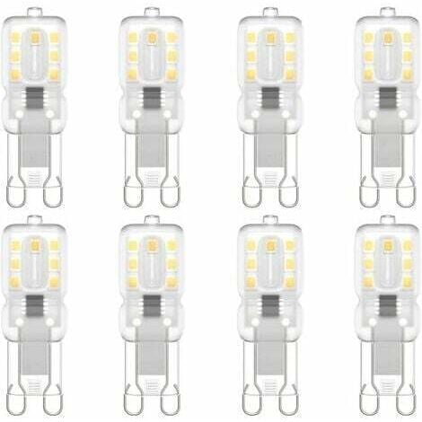 Ampoule LED G9, G9 LED 220V Blanc Naturel 4000K 3W Equivalent à Halogène 30W Halogène Lumière 8-Pack