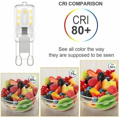 Ampoule LED G9, G9 LED 220V Blanc Naturel 4000K 3W Equivalent à Halogène 30W Halogène Lumière 8-Pack