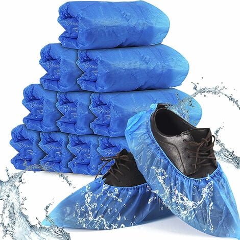 10x couvre chaussure plastique jetable bleu avec élastique de maintien  protection surchaussure jardin bricolage peinture