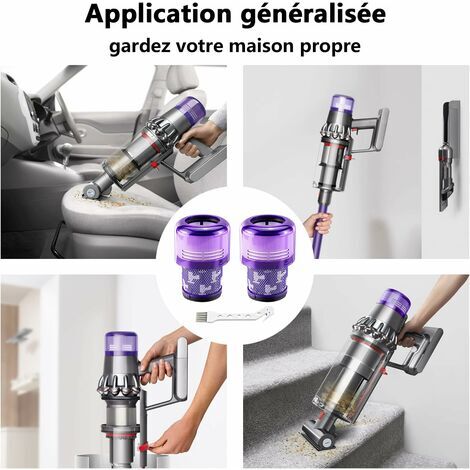2 Pack Filtres pour Dyson V11 Absolute Extra Pro, V11 Torque Drive Animal, V15 Detect sans fil Aspirateur SV14 SV17 SV22 Hepa Filtre de Remplacement Lavable Remplace  DY-970013-02