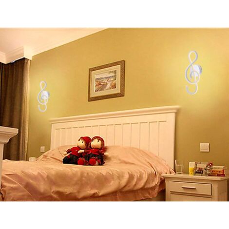 Créatif Moderne LED Applique Murale Intérieur Lampe Murale LED Lampe de Mur Aluminium Musique Symbole Art Décoration pour Chambre à Coucher Salon Escaliers Café Couloir, 6000K Blanc