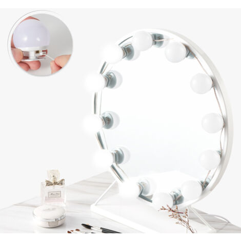Lumière de Miroir,Lampe Miroir Maquillage LED avec 12 Ampoules de Dimmable et 3 Modes de Couleur,Lumière Miroir Hollywood pour Miroir de Maquillage et Coiffeuse et Miroir Salle de Bain