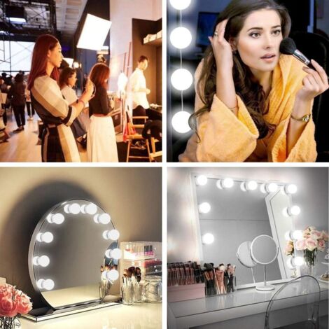 Lumière de Miroir,Lampe Miroir Maquillage LED avec 12 Ampoules de Dimmable et 3 Modes de Couleur,Lumière Miroir Hollywood pour Miroir de Maquillage et Coiffeuse et Miroir Salle de Bain