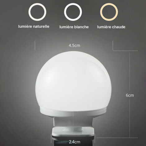 Lumière de Miroir,Lampe Miroir Maquillage LED avec 12 Ampoules de Dimmable et 3 Modes de Couleur,Lumière Miroir Hollywood pour Miroir de Maquillage et Coiffeuse et Miroir Salle de Bain