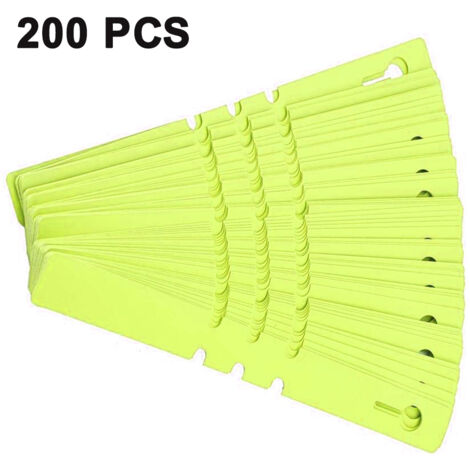 Lot 200 Étiquettes Plastique Orange Foncé 3x5cm - Étiquettes Suspendues Imperméables Inscriptibles