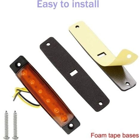 10Pcs Feux de Gabarit Latéraux LED,12V 24V Feux de Gabarit LED Arrière Avant Indicateur Feux de Gabarit Latéraux pour Remorque Camion Caravane Camping Car Van Tracteur Bus etc(Jaune)