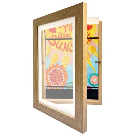 Cadre photo pour enfants – Cadre photo A4 pour enfants, 33 x 24 cm, cadre photo familial en bois pour mur, décoration de chambre à coucher, salon Couleur bois