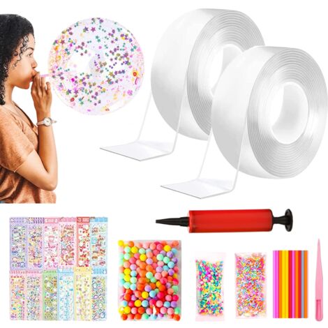 Ensemble de bulles de ruban nano, ruban adhésif double face nano de 3 m, magique, kit de jouets de ruban à bulles, kit de bricolage auto-adhésif pour filles, garçons