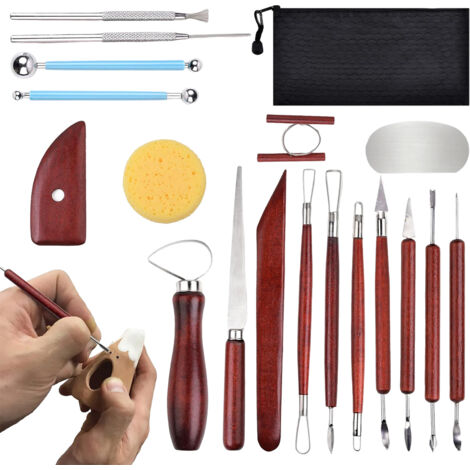 Kit 5 Outils De Sculpture En Acier Inoxydable - 10 Formes Pour Argile, Cire, Poterie, DIY - Artisanat