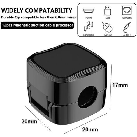 LOT DE 6 Clips De Gestion De Câble Magnétique Support De Rangement De Cordon ... EUR 11,84 - FR