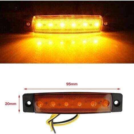 10Pcs Feux de Gabarit Latéraux LED,12V 24V Feux de Gabarit LED Arrière Avant Indicateur Feux de Gabarit Latéraux pour Remorque Camion Caravane Camping Car Van Tracteur Bus etc(Jaune)