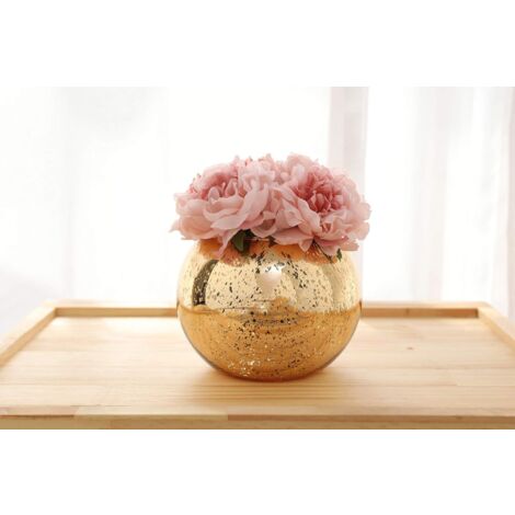 Ensemble de 3 Vase Bling Vase doré rond Vase en argent Vase en or rose Vase de table Vase de fête Vase de mariage Pièce matresse